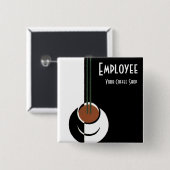 Art Deco, Koffiebeker met stoom Vierkante Button 5,1 Cm (Voorkant /achterkant)