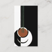Art Deco, Koffiebeker met stoom Visitekaartje (Achterkant)