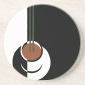 Art Deco, Koffiebeker met stoom Zandsteen Onderzetter (Voorkant)