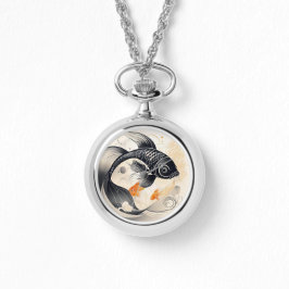 Art Deco Koi eWatch Horloge