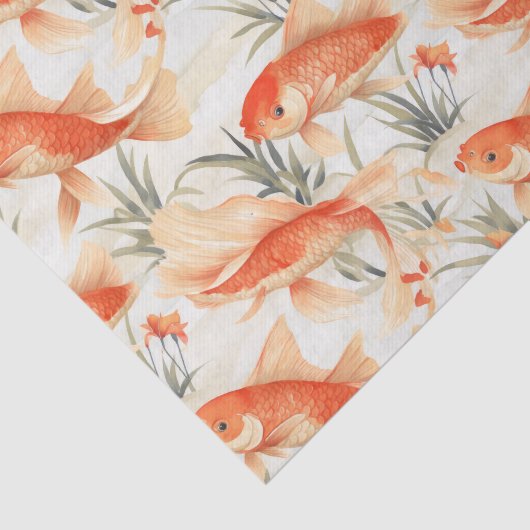 Art Deco Koi Fish Decoupage Tissuepapier (Detail)
