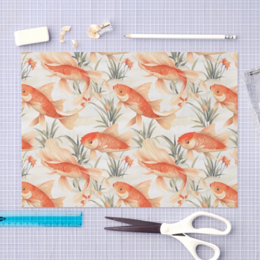 Art Deco Koi Fish Decoupage Tissuepapier (Craft)