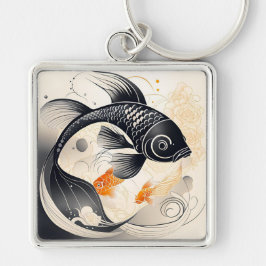 Art Deco Koi Sleutelhanger