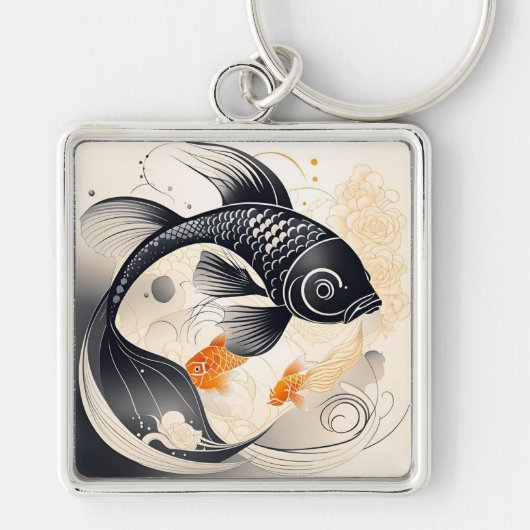 Art Deco Koi Sleutelhanger (Voorkant)