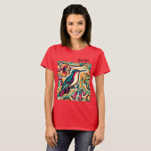 Art Deco Kolibrie Dames  T-shirt (Voorkant volledig)
