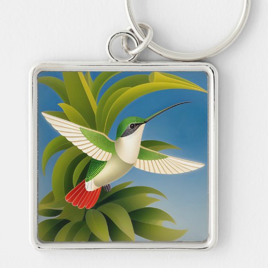 Art Deco Kolibrie Sleutelhanger (Voorkant)