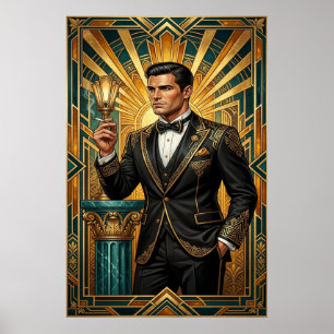 Art Deco Koninginnen Troon Vergulde Paleis Goud Poster