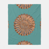 Art deco koper en blauwgroen bloemelegantie fleece deken (Voorkant)