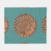 Art deco koper en blauwgroen bloemelegantie fleece deken (Voorkant (Horizontaal))