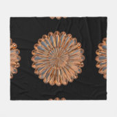 Art deco koper en zwarte bloem elegant fleece deken (Voorkant (Horizontaal))