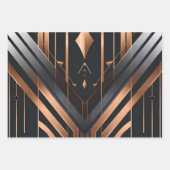 Art Deco koper & zilver geometrisch ontwerp Inpakpapier Vel (Voorkant)