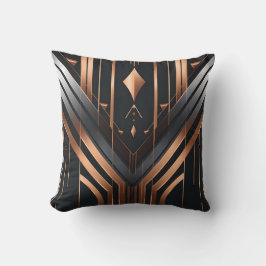 Art Deco koper & zilver geometrisch ontwerp Kussen