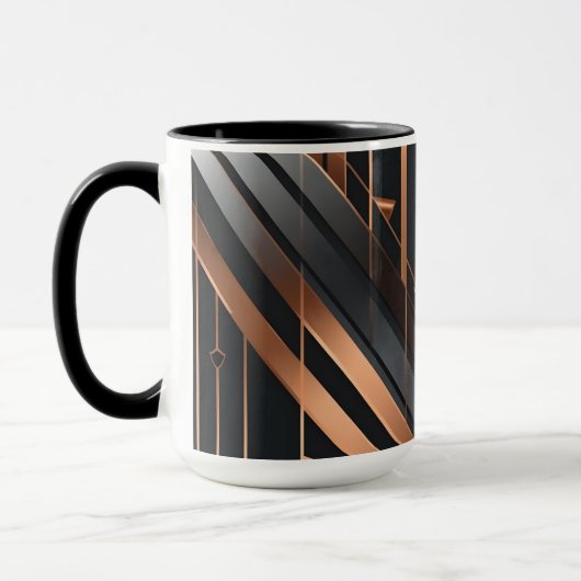 Art Deco koper & zilver geometrisch ontwerp Mok (Links)