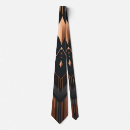 Art Deco koper & zilver geometrisch ontwerp Stropdas