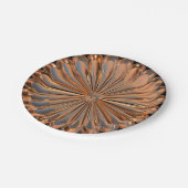 Art deco koperen bloem medaillon papieren bord (Gekanteld)