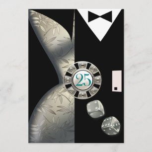 Art Deco Koppel 25-jarig Huwelijk   zilver Kaart