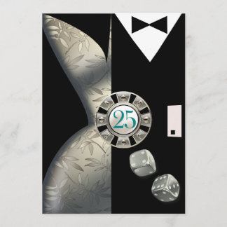 Art Deco Koppel 25-jarig Huwelijk | zilver Kaart