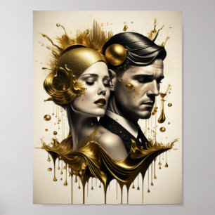Art Deco koppel Poster