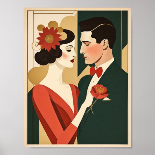 Art Deco koppel Poster (Voorkant)