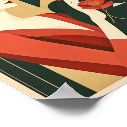 Art Deco koppel Poster (Hoek)