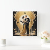 Art Deco koppel Vierkante Klok (Huis)