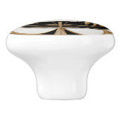 Art Deco Krab Zwart Wit Goud Nautisch Keramische Knop (Zijkant)