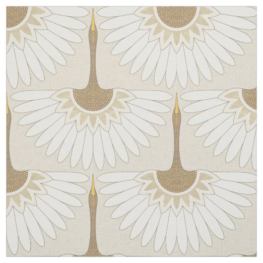 Art Deco kranen amandel Stof (Swatch)