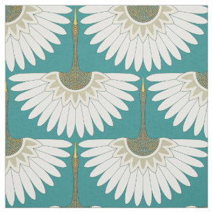Art Deco kranen turquoise Stof