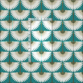 Art Deco kranen turquoise Stof (Delen)