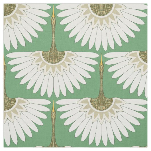 Art Deco kranen weide groen Stof (Swatch)