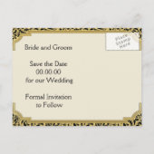 Art Deco kroonluchter bruiloft Save the Date Aankondigingskaart (Achterkant)