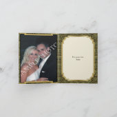 Art Deco kroonluchter zwart, gouden bruiloft Dank Bedankkaart (Binnen)