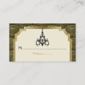 Art Deco kroonluchter zwart, gouden bruiloft plaat Plaatskaartje (Achterkant)