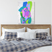 Art Deco kubistische Vrouw figuren. Abstracte kuns Canvas Afdruk (Insitu (Slaapkamer))