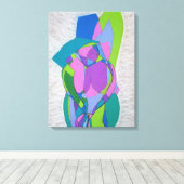 Art Deco kubistische Vrouw figuren. Abstracte kuns Canvas Afdruk (Insitu (Houten vloer))