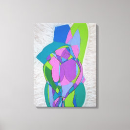 Art Deco kubistische Vrouw figuren. Abstracte kuns Canvas Afdruk