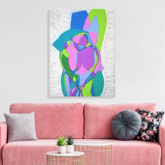 Art Deco kubistische Vrouw figuren. Abstracte kuns Canvas Afdruk (Insitu (Woonkamer))