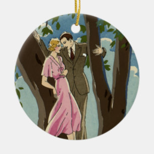 Art Deco Kunst Vintage Trouwerij Liefde en Romanti Keramisch Ornament