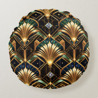 Art deco kussen goud smaragd zwart geometrisch lux