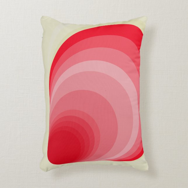 Art Deco kussen in rood en goud. (Voorkant(Verticaal))