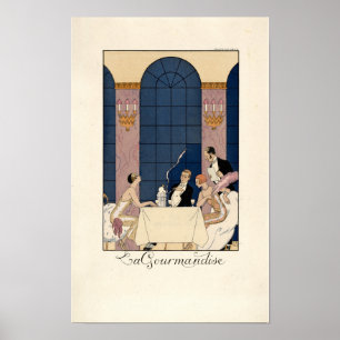 Art Deco "La Gourmandise" van George Barbier Poster