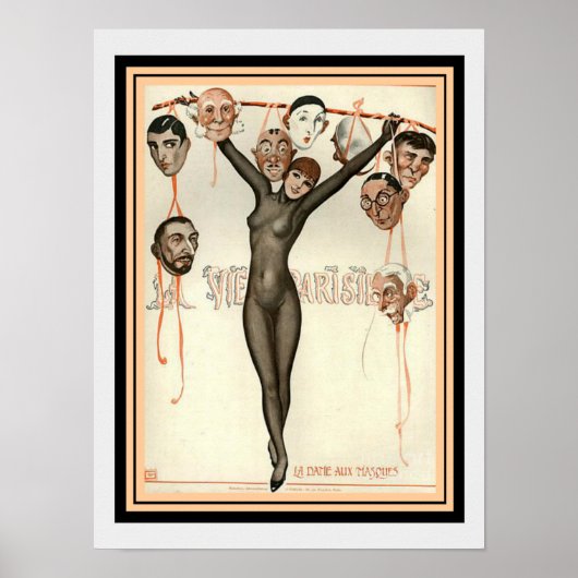 Art Deco La Vie Parisienne 12 x 16 Afdrukken Poster (Voorkant)