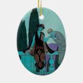  Art Deco La Villa d'Este door George Barbier Keramisch Ornament (Achterkant)