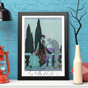 Art Deco La Villa d'Este door George Barbier Poster