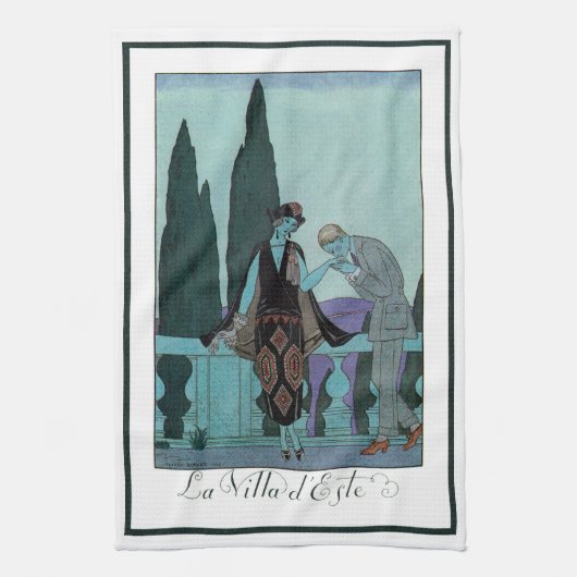  Art Deco La Villa d'Este door George Barbier Theedoek (Verticaal)