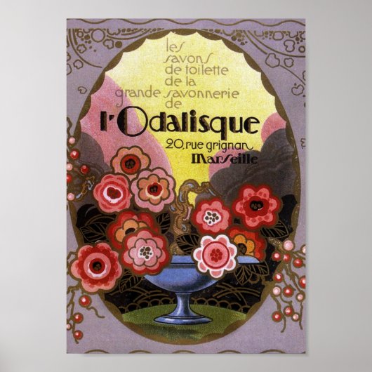 Art Deco Label Odalisque Toilette Poster (Voorkant)