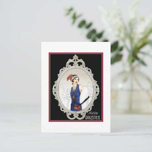 Art Deco Lady 1920s Briefkaart (Staand voorkant)