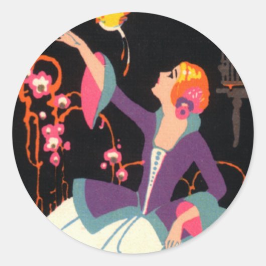  ART DECO LADY 3 STICKERS (Voorkant)