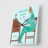 Art Deco Lady Auteur op schrijfbureau in het Blauw Vierkante Klok (Hoek)