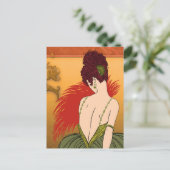 Art Deco Lady - BIANCA: Antiek najaar Briefkaart (Staand voorkant)